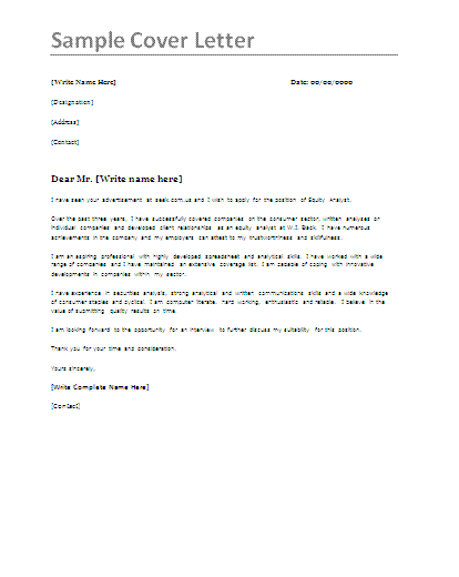 Fax Cover Letter Sample
