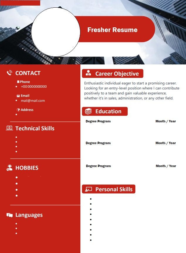 Fresher Resume Template