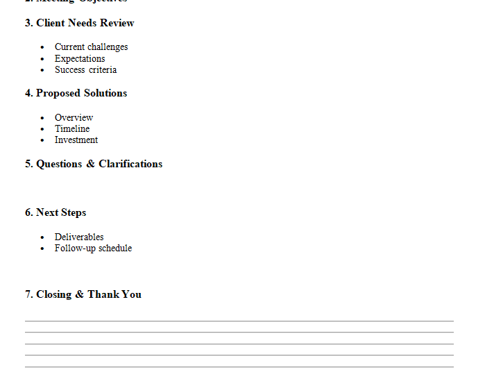 Meeting Agenda Templates