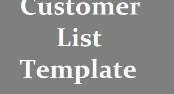 Customer List Template