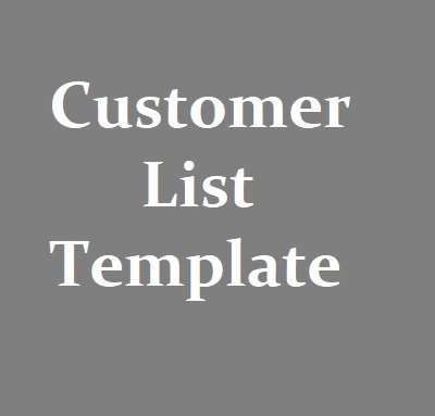 Customer List Template