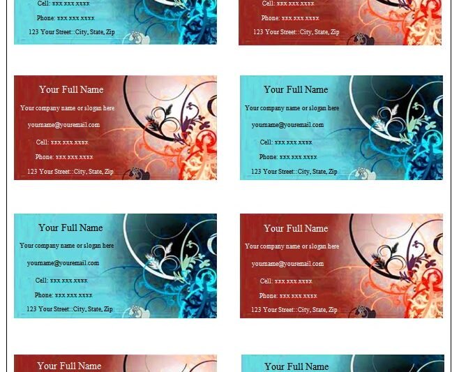 Cardholder Name List Template