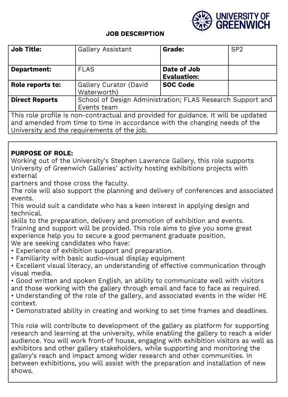Professional Job Description Template