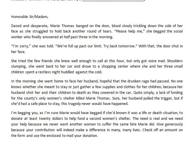 Charity Appeal Letter Template