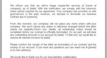 Contract Termination Letter Template